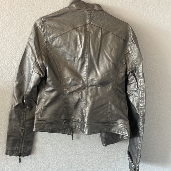 Faux leather metallic Moto jacket - Picture 7 of 7
